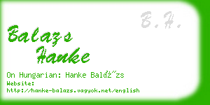 balazs hanke business card